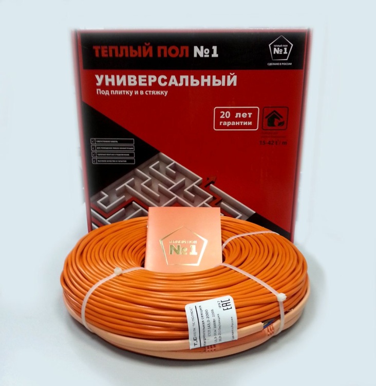 Нагревательный кабель для теплого пола «Теплый пол №1» СТСП-32,1-450 в стяжку, 32,1 м, 450 Вт