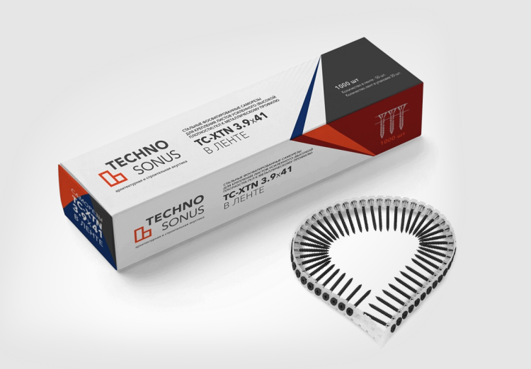 Техносонус Саморез TC-XTN 3.9х41 мм. в ленте 1000 шт. уп