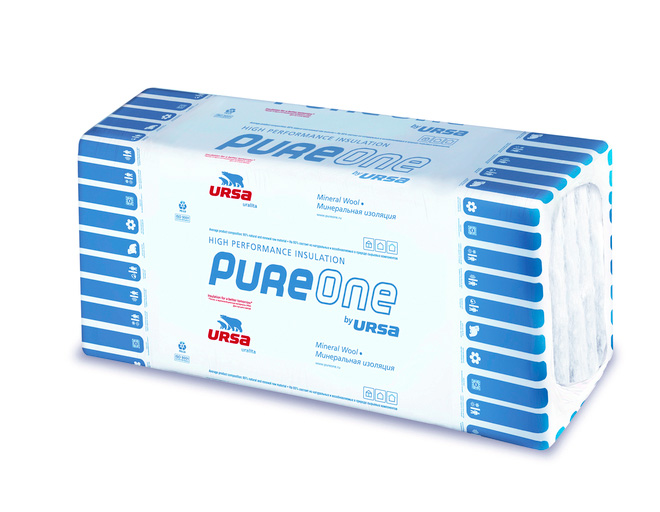 Утеплитель Урса PureOne 34 PN 1250х600х50 мм, 12 шт/уп, 9 м²