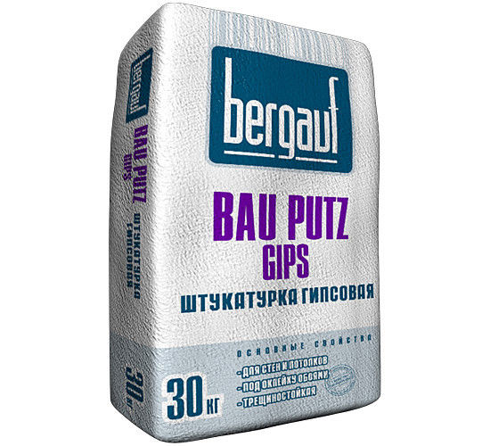 Штукатурка гипсовая Bergauf (Бергауф) Bau Putz Gips, 30 кг