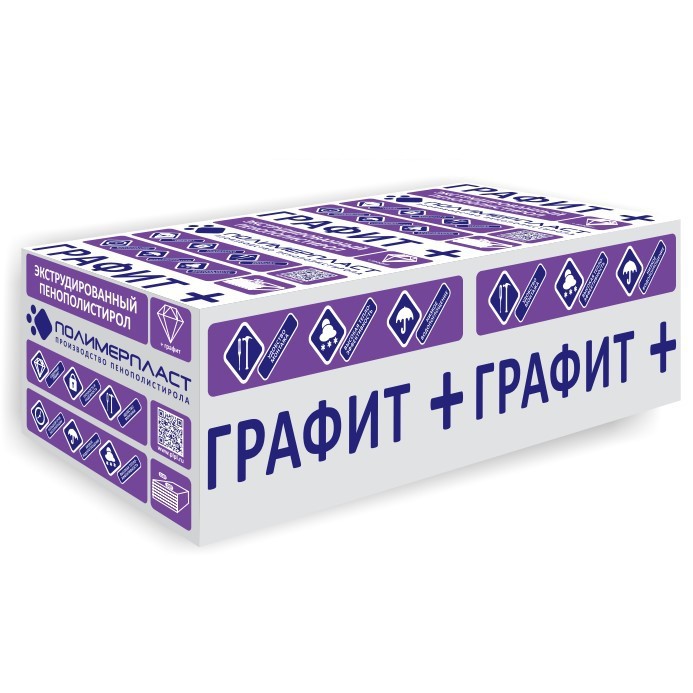 Экструдированный пенополистирол Графит+ ЭПС 35 1180х580х20 мм, 20 шт/уп, 13,69 м²