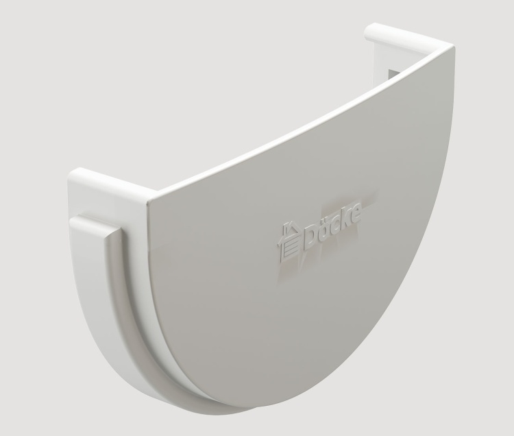 Заглушка желоба пластиковая Docke Standard 120 мм, белый