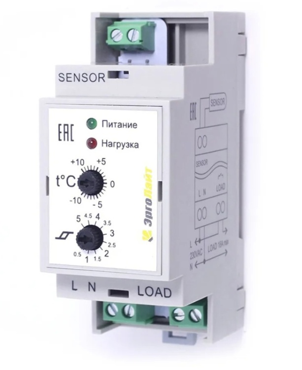 Терморегулятор ТР-43В (-10°С...+10°С) гистерезис (0,5...5°С) с датчиком DS-125M