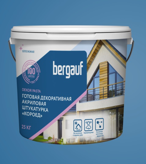 Штукатурка готовая декоративная короед Bergauf Dekor Pasta 25 кг.