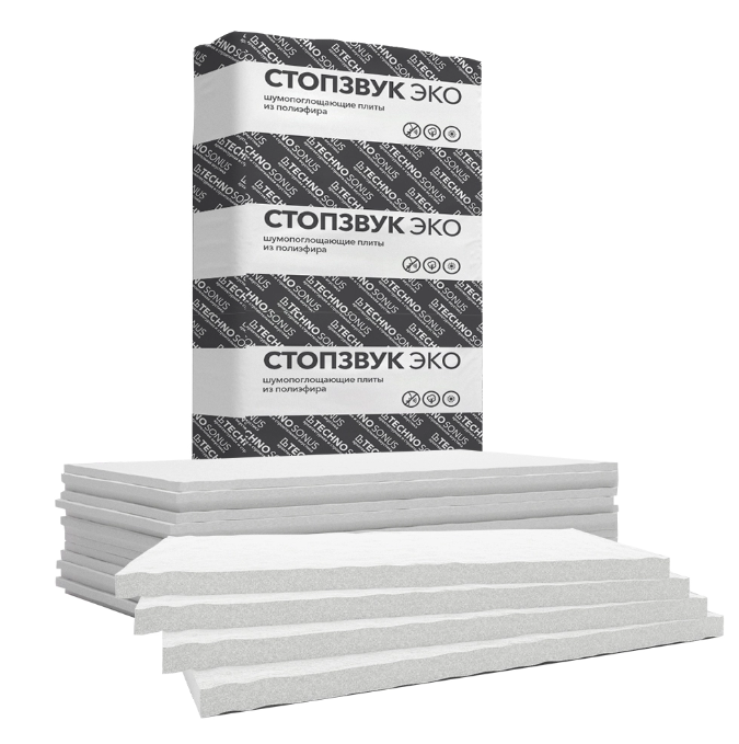 Плита шумопоглощающая Техносонус СтопЗвук Эко Слим 1200х600х20 мм, 15 шт. уп